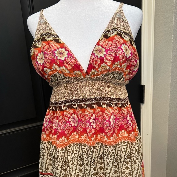 Anthropologie Revolve Boemo Boho Hippie Multi Pattern Maxi Sundress Size M - Picture 3 of 15